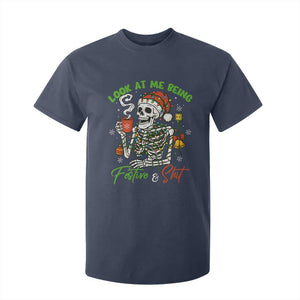 Look At Me Being Festive And Shit T Shirt For Kid Funny Christmas Skeleton TS11 Navy Print Your Wear
