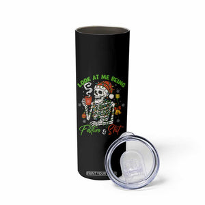 Look At Me Being Festive And Shit Skinny Tumbler Funny Christmas Skeleton TS11 Print Your Wear