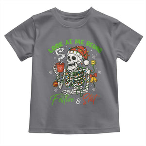 Look At Me Being Festive And Shit Toddler T Shirt Funny Christmas Skeleton TS11 Charcoal Print Your Wear