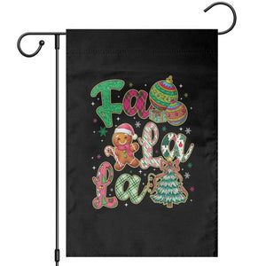 Funny Falala Christmas Song Faux Glitter Gingerbread Garden Flag TS11 Black Print Your Wear