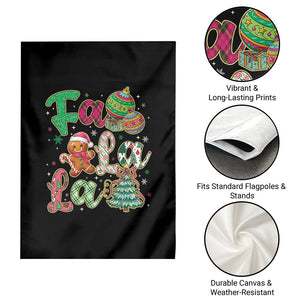 Funny Falala Christmas Song Faux Glitter Gingerbread Garden Flag TS11 Print Your Wear