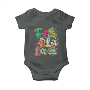 Funny Falala Christmas Song Faux Glitter Gingerbread Baby Onesie TS11 Dark Heather Print Your Wear