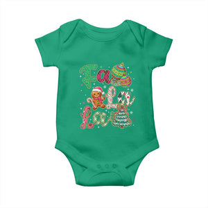Funny Falala Christmas Song Faux Glitter Gingerbread Baby Onesie TS11 Irish Green Print Your Wear