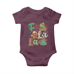 Funny Falala Christmas Song Faux Glitter Gingerbread Baby Onesie TS11 Maroon Print Your Wear