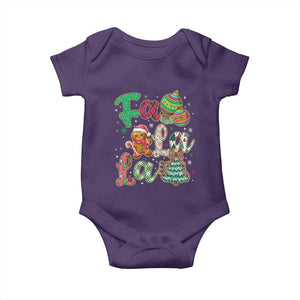 Funny Falala Christmas Song Faux Glitter Gingerbread Baby Onesie TS11 Purple Print Your Wear
