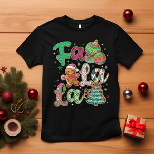 Funny Falala Christmas Song Faux Glitter Gingerbread T Shirt TS11 Black Print Your Wear