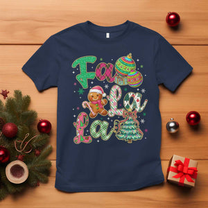 Funny Falala Christmas Song Faux Glitter Gingerbread T Shirt TS11 Navy Print Your Wear