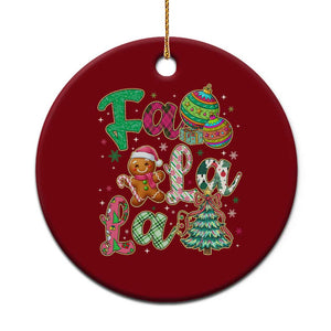 Funny Falala Xmas Song Faux Glitter Gingerbread Ceramic Ornament TS11 1pc Red Print Your Wear