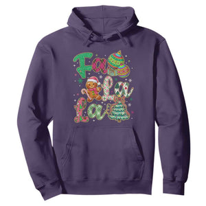 Funny Falala Christmas Song Faux Glitter Gingerbread Hoodie TS11 Purple Print Your Wear
