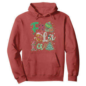 Funny Falala Christmas Song Faux Glitter Gingerbread Hoodie TS11 Red Print Your Wear