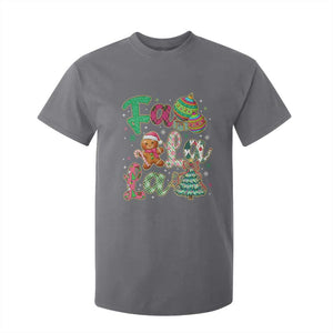Funny Falala Christmas Song Faux Glitter Gingerbread T Shirt For Kid TS11 Charcoal Print Your Wear