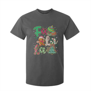 Funny Falala Christmas Song Faux Glitter Gingerbread T Shirt For Kid TS11 Dark Heather Print Your Wear