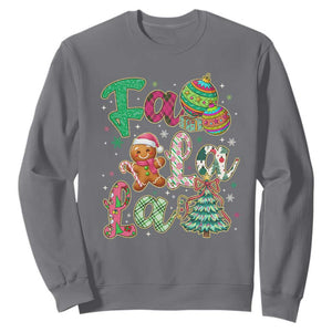 Funny Falala Christmas Song Faux Glitter Gingerbread Sweatshirt TS11 Charcoal Print Your Wear