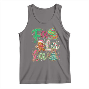Funny Falala Christmas Song Faux Glitter Gingerbread Tank Top TS11 Deep Heather Print Your Wear