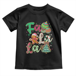 Funny Falala Christmas Song Faux Glitter Gingerbread Toddler T Shirt TS11 Black Print Your Wear