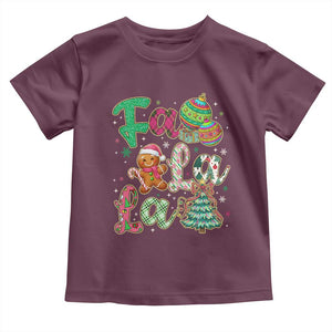 Funny Falala Christmas Song Faux Glitter Gingerbread Toddler T Shirt TS11 Maroon Print Your Wear