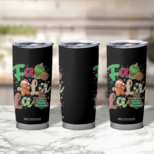 Funny Falala Christmas Song Faux Glitter Gingerbread Tumbler Cup TS11 Print Your Wear