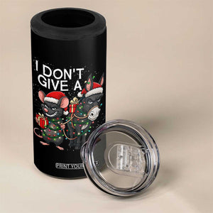 Funny Christmas I Dont Give a Rats Ass 4 in 1 Can Cooler Tumbler Donkey And Mouse Xmas Holiday TS11 Print Your Wear
