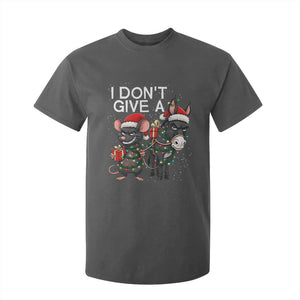 Funny Christmas I Dont Give a Rats Ass T Shirt For Kid Donkey And Mouse Xmas Holiday TS11 Dark Heather Print Your Wear