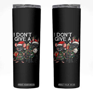 Funny Christmas I Dont Give a Rats Ass Skinny Tumbler Donkey And Mouse Xmas Holiday TS11 Black Print Your Wear