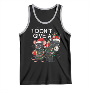 Funny Christmas I Dont Give a Rats Ass Tank Top Donkey And Mouse Xmas Holiday TS11 Black Athletic Heather Print Your Wear