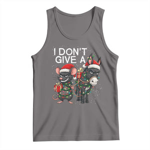 Funny Christmas I Dont Give a Rats Ass Tank Top Donkey And Mouse Xmas Holiday TS11 Deep Heather Print Your Wear