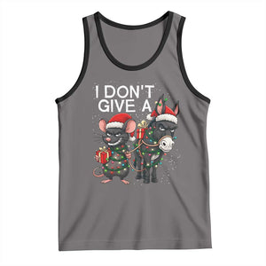 Funny Christmas I Dont Give a Rats Ass Tank Top Donkey And Mouse Xmas Holiday TS11 Deep Heather Black Print Your Wear