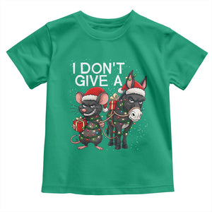 Funny Christmas I Dont Give a Rats Ass Toddler T Shirt Donkey And Mouse Xmas Holiday TS11 Irish Green Print Your Wear