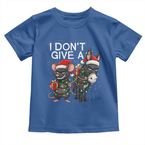 Funny Christmas I Dont Give a Rats Ass Toddler T Shirt Donkey And Mouse Xmas Holiday TS11 Royal Blue Print Your Wear