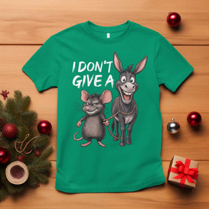 Funny I Dont Give a Rats Ass T Shirt Donkey And Mouse Meme TS11 Irish Green Print Your Wear