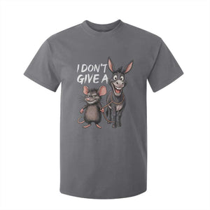 Funny I Dont Give a Rats Ass T Shirt For Kid Donkey And Mouse Meme TS11 Charcoal Print Your Wear