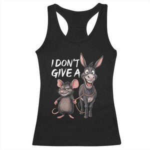 Funny I Dont Give a Rats Ass Racerback Tank Top Donkey And Mouse Meme TS11 Black Print Your Wear