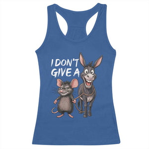 Funny I Dont Give a Rats Ass Racerback Tank Top Donkey And Mouse Meme TS11 Royal Blue Print Your Wear