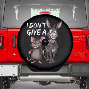 Funny I Dont Give a Rats Ass Spare Tire Cover Donkey And Mouse Meme TS11 Black Print Your Wear