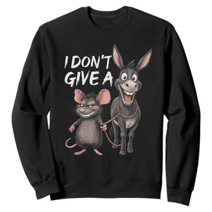 Funny I Dont Give a Rats Ass Sweatshirt Donkey And Mouse Meme TS11 Black Print Your Wear