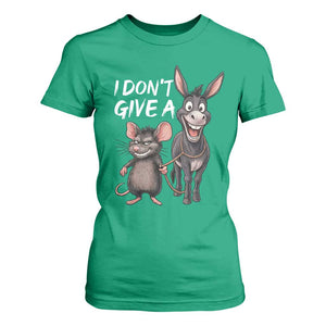 Funny I Dont Give a Rats Ass T Shirt For Women Donkey And Mouse Meme TS11 Irish Green Print Your Wear