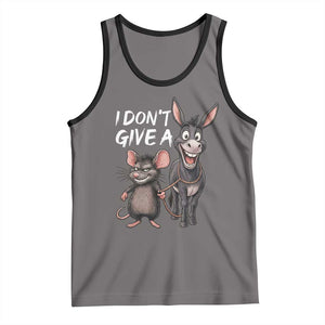 Funny I Dont Give a Rats Ass Tank Top Donkey And Mouse Meme TS11 Deep Heather Black Print Your Wear