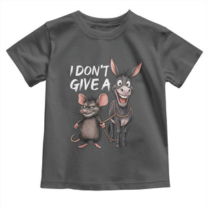 Funny I Dont Give a Rats Ass Toddler T Shirt Donkey And Mouse Meme TS11 Dark Heather Print Your Wear