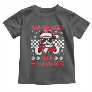 67 Christmas Toddler T Shirt Funny Santa Says Six Seven Meme Gen Alpha Slang TS11 Dark Heather Print Your Wear