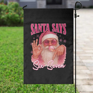 Funny Pink Santa Says Six Seven Garden Flag 67 Christmas Meme Gen Alpha TS11 Print Your Wear