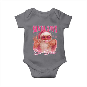Funny Pink Santa Says Six Seven Baby Onesie 67 Christmas Meme Gen Alpha TS11 Charcoal Print Your Wear