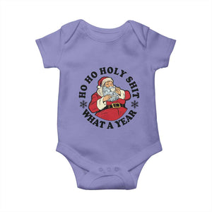 Ho Ho Holy Shit What A Year Baby Onesie Funny Christmas Santa TS11 Violet Print Your Wear