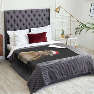 Christmas Thinking Monkey Meme Humor Brainrot Throw Blanket TS11 Print Your Wear