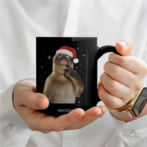 Christmas Thinking Monkey Meme Humor Brainrot Coffee Mug TS11 Print Your Wear