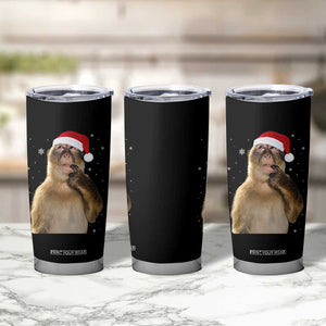 Christmas Thinking Monkey Meme Humor Brainrot Tumbler Cup TS11 Print Your Wear