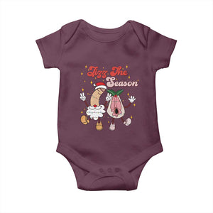 Dirty Christmas Jizz The Season Baby Onesie Funny Xmas Inappropriate Adult Humor TS11 Maroon Print Your Wear