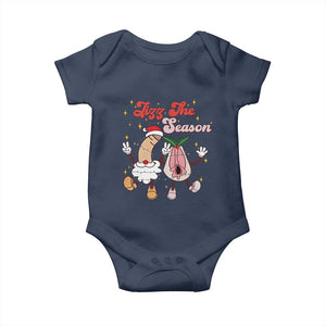 Dirty Christmas Jizz The Season Baby Onesie Funny Xmas Inappropriate Adult Humor TS11 Navy Print Your Wear