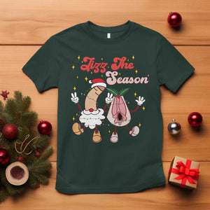 Dirty Christmas Jizz The Season T Shirt Funny Xmas Inappropriate Adult Humor TS11 Dark Forest Green Print Your Wear