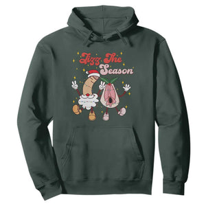 Dirty Christmas Jizz The Season Hoodie Funny Xmas Inappropriate Adult Humor TS11 Dark Forest Green Print Your Wear