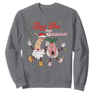 Dirty Christmas Jizz The Season Sweatshirt Funny Xmas Inappropriate Adult Humor TS11 Charcoal Print Your Wear